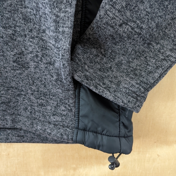 New Balance Mens Fleece Full Zip Knit Hoodie Jacket Medium Gray Black 4.736 - Picture 2 of 9